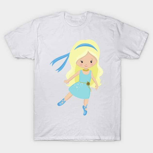 Ballerina, Ballet Dancer, Ballet Girl, Blonde Hair T-Shirt by Jelena Dunčević